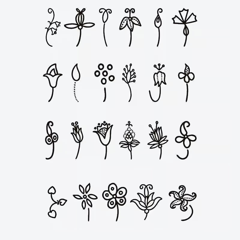 Floral Design Finger Tattoo