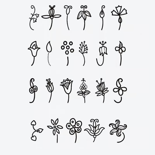 Floral Design Finger Tattoo