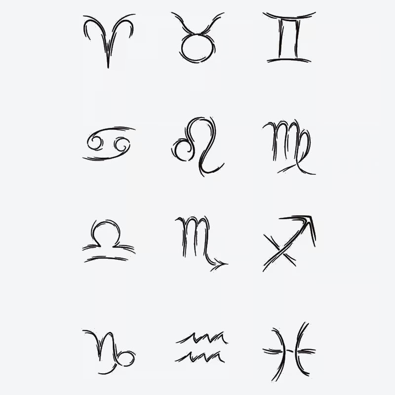 Zodiac Symbols Finger Tattoo