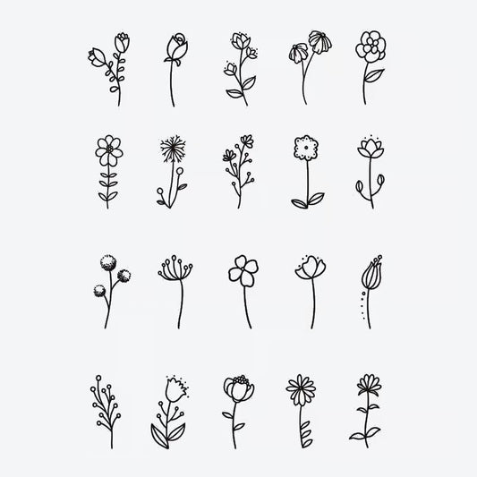 Floral Doodle Finger Tattoo