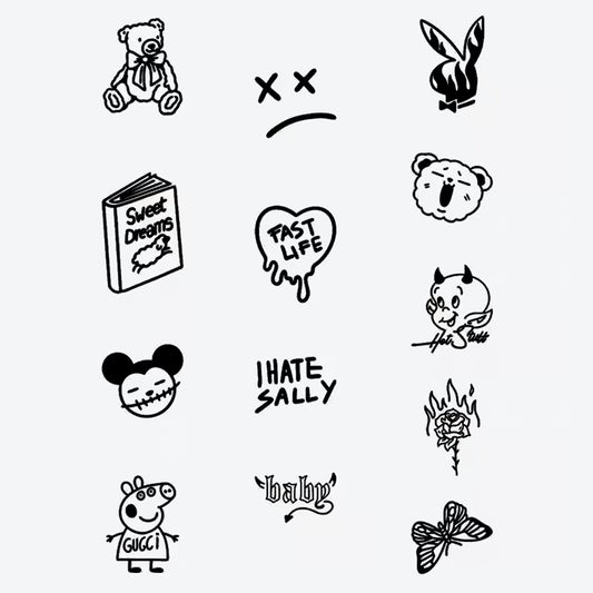 Cute Characters Finger Tattoo