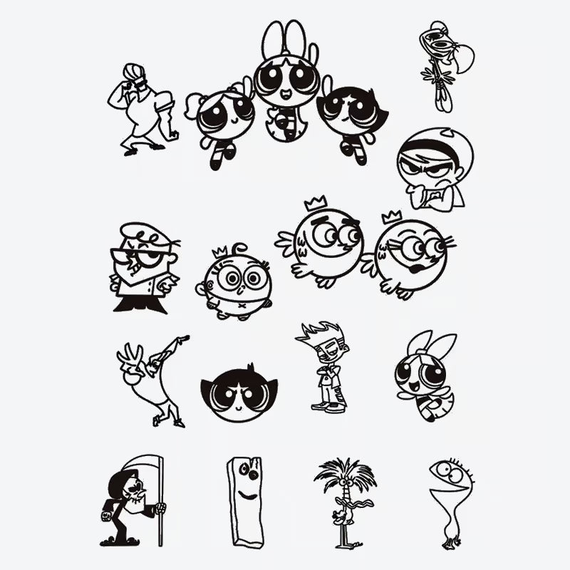 Cartoon Character Finger Tattoo