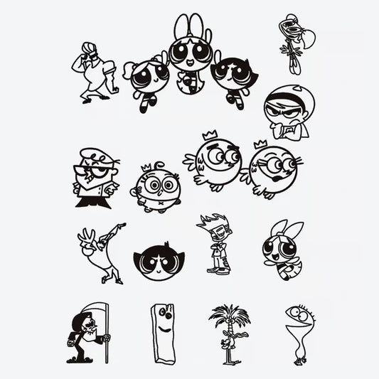 Cartoon Character Finger Tattoo