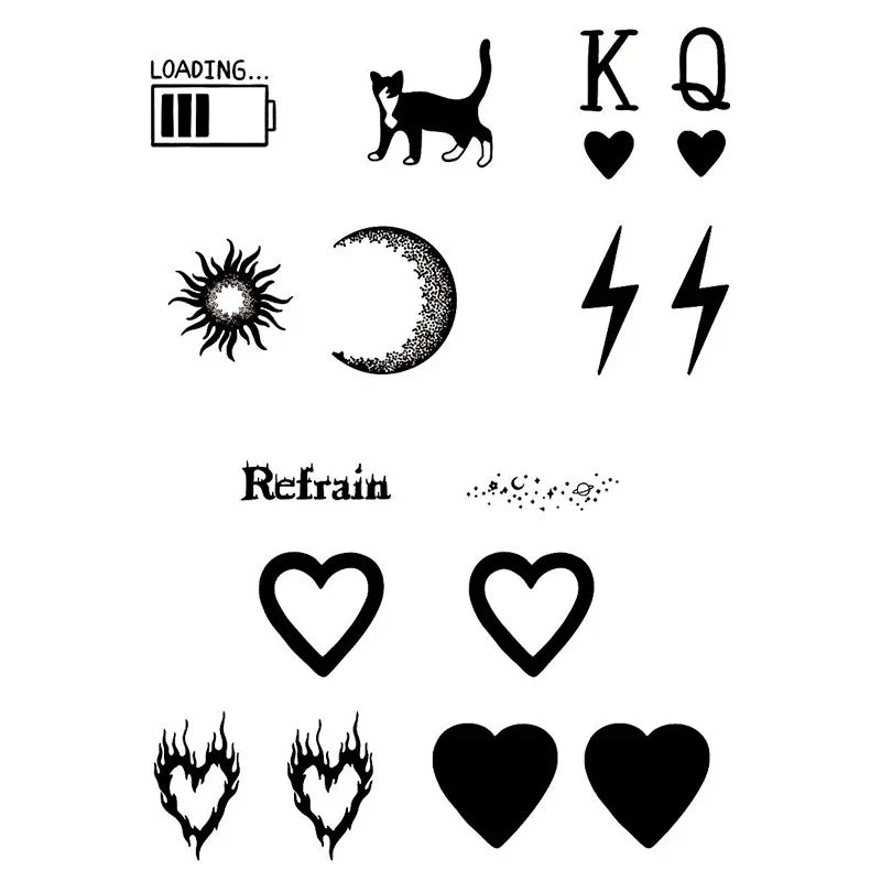 Cat Heart Sun Moon Tattoo