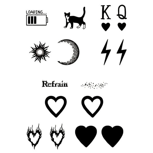 Cat Heart Sun Moon Tattoo