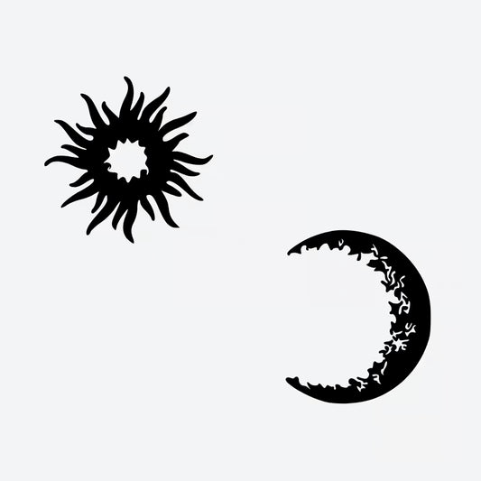 Sun Moon Finger Tattoo