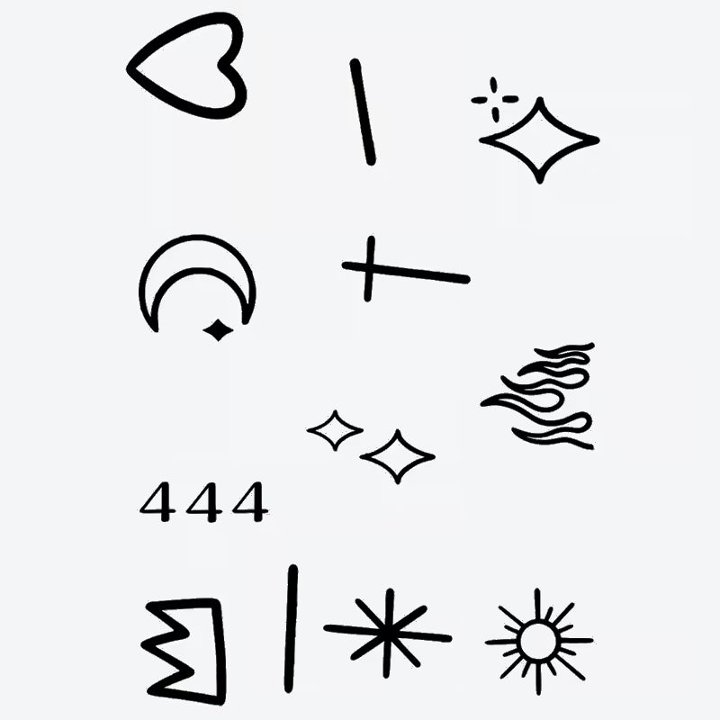 Symbolic Elements Finger Tattoo