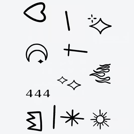 Symbolic Elements Finger Tattoo