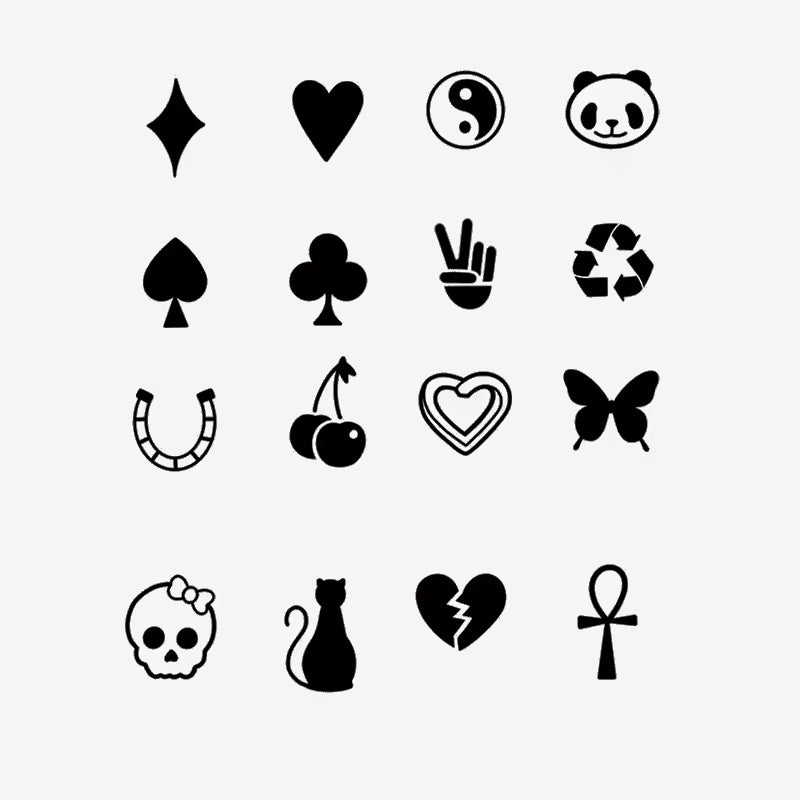 Symbol Collection Finger Tattoo