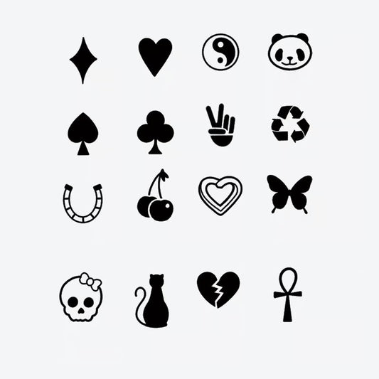 Symbol Collection Finger Tattoo