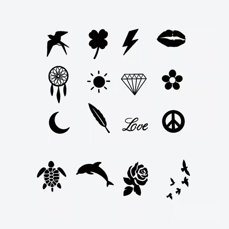 Symbolic Elements Finger Tattoo