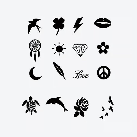 Symbolic Elements Finger Tattoo