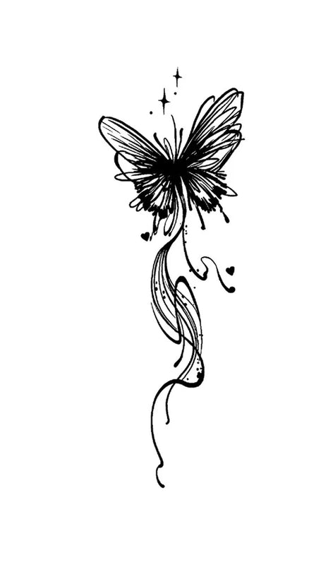 Starry Butterfly Tattoo