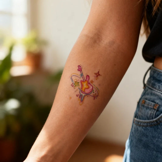 Strumming Guitar Tattoo