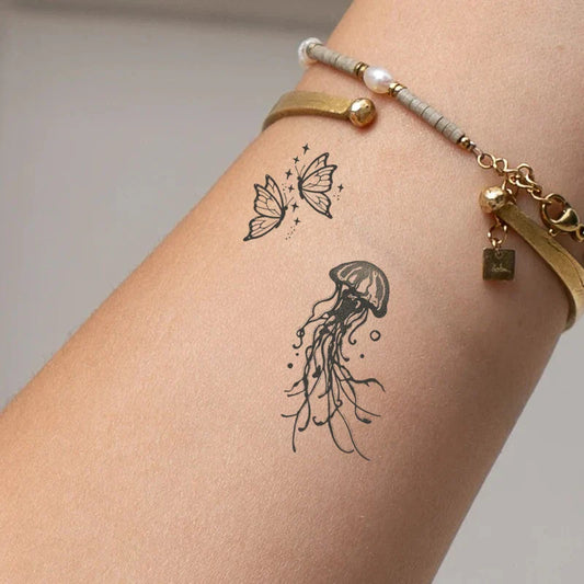 The Dancing Jellyfish And Butterfly Tattoo