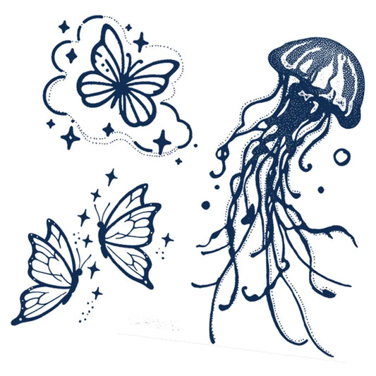 The Dancing Jellyfish And Butterfly Tattoo