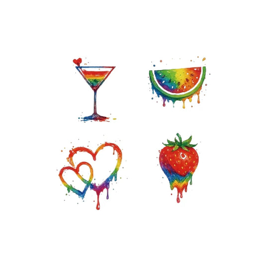 Rainbow Wine Glass Tattoo