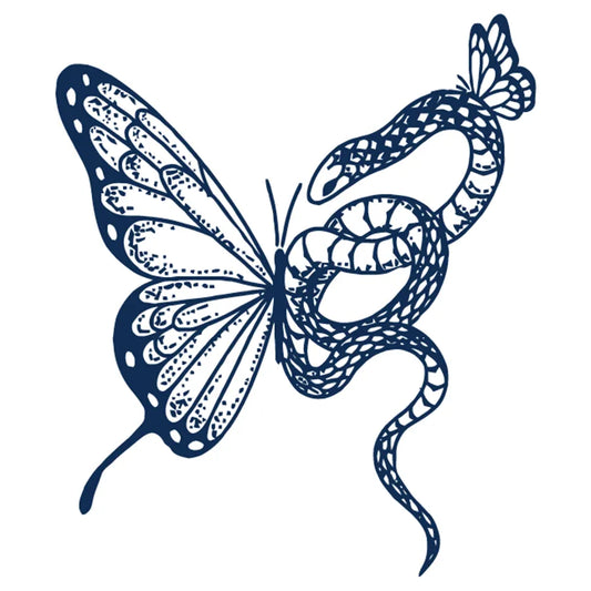 Butterfly And Snake Tattoo