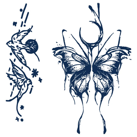 Moon Chasing Butterfly Tattoo