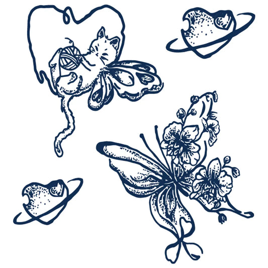 Kitten Dreaming of Butterfly Tattoo