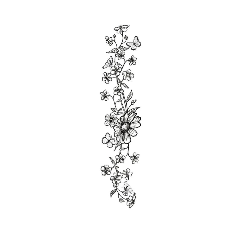 Flower Silhouette Tattoo