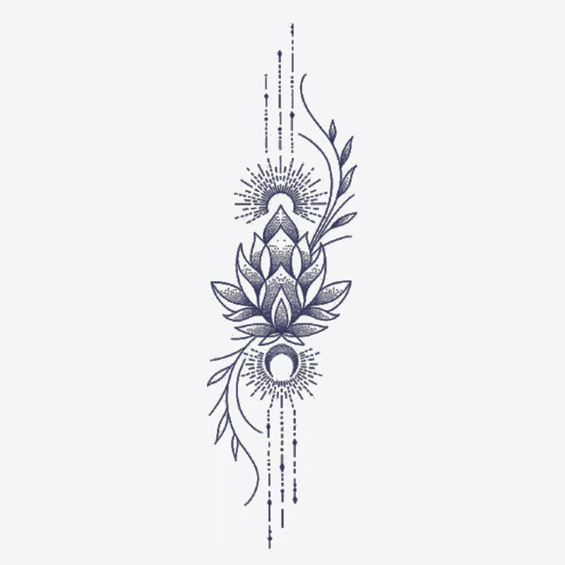 Lotus Sun Moon Tattoo