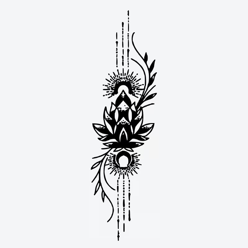 Lotus Sun Moon Tattoo