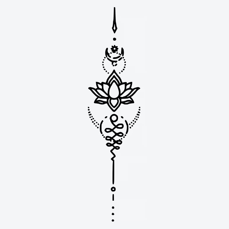 Lotus Moon Symbol Tattoo