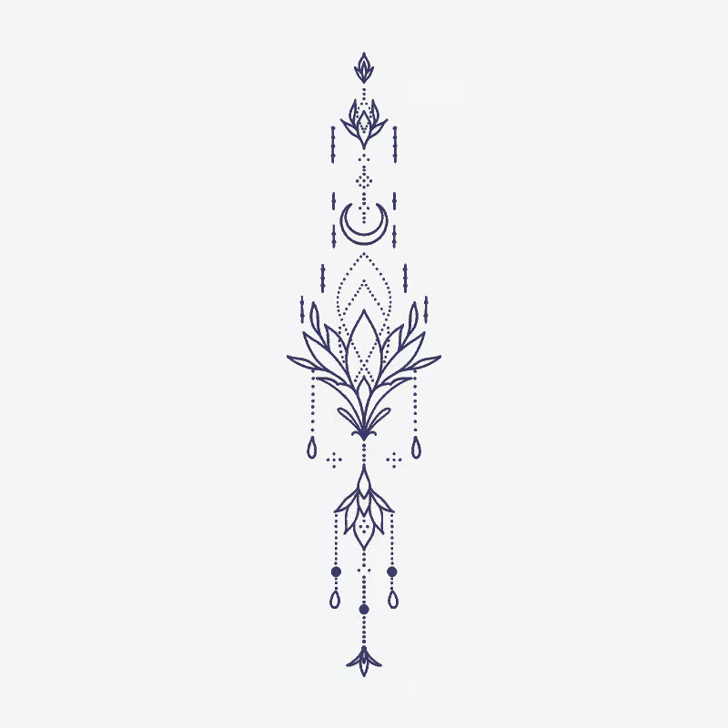 Floral Moon Lotus Mandala Tattoo