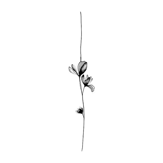 Floral Line Tattoo
