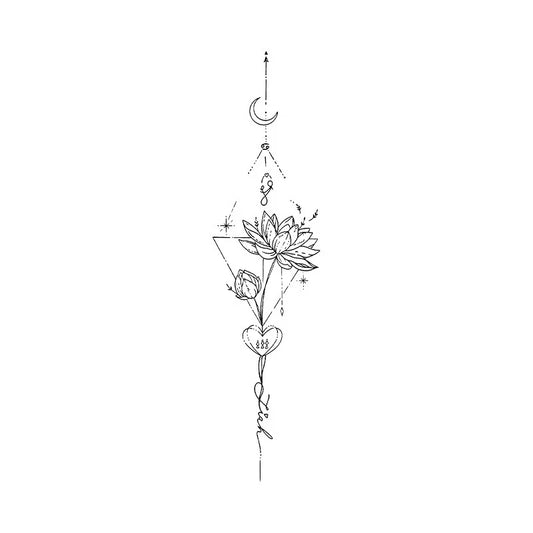 Lotus Moon Heart Tattoo