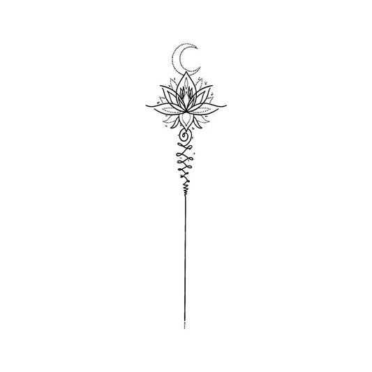 Lotus Moon Spiral Tattoo