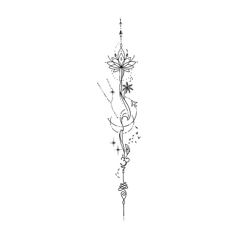 Lotus Starburst Flow Tattoo