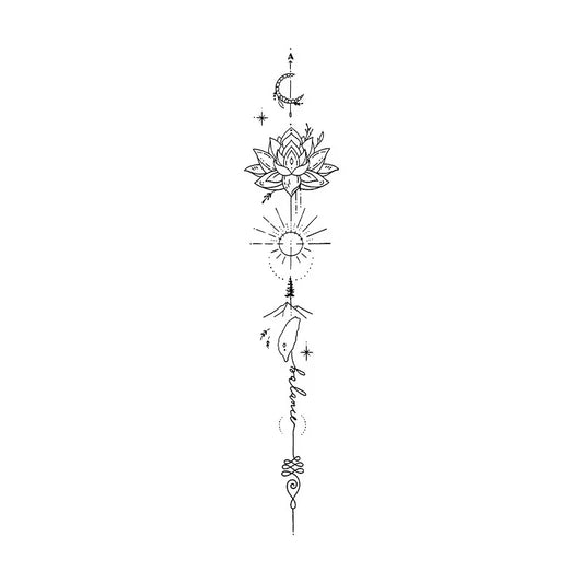 Lotus Moon Sun Tattoo
