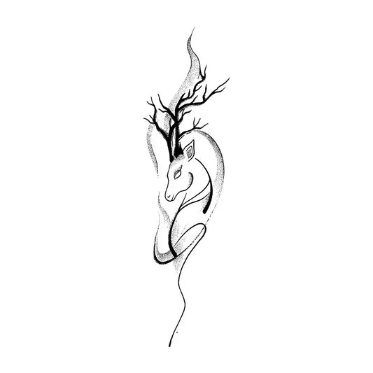 Deer Tree Tattoo