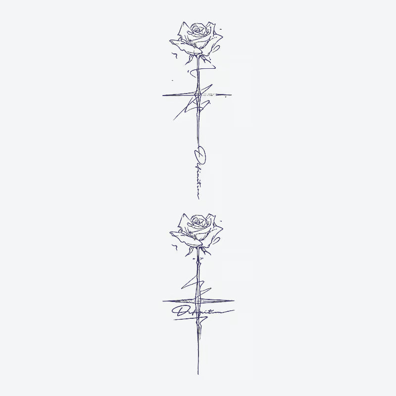 Rose Line Art Tattoo