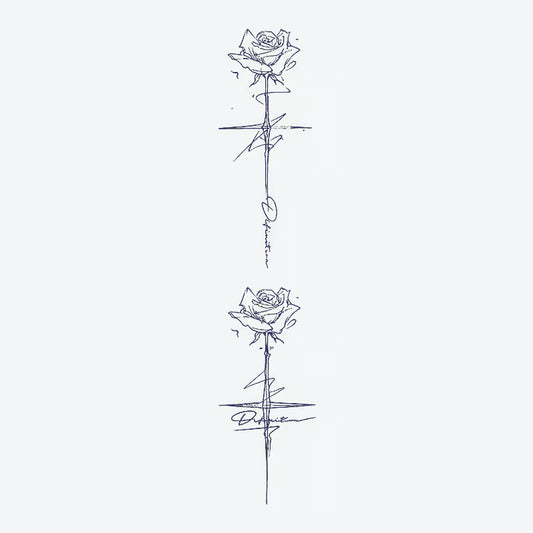 Rose Line Art Tattoo