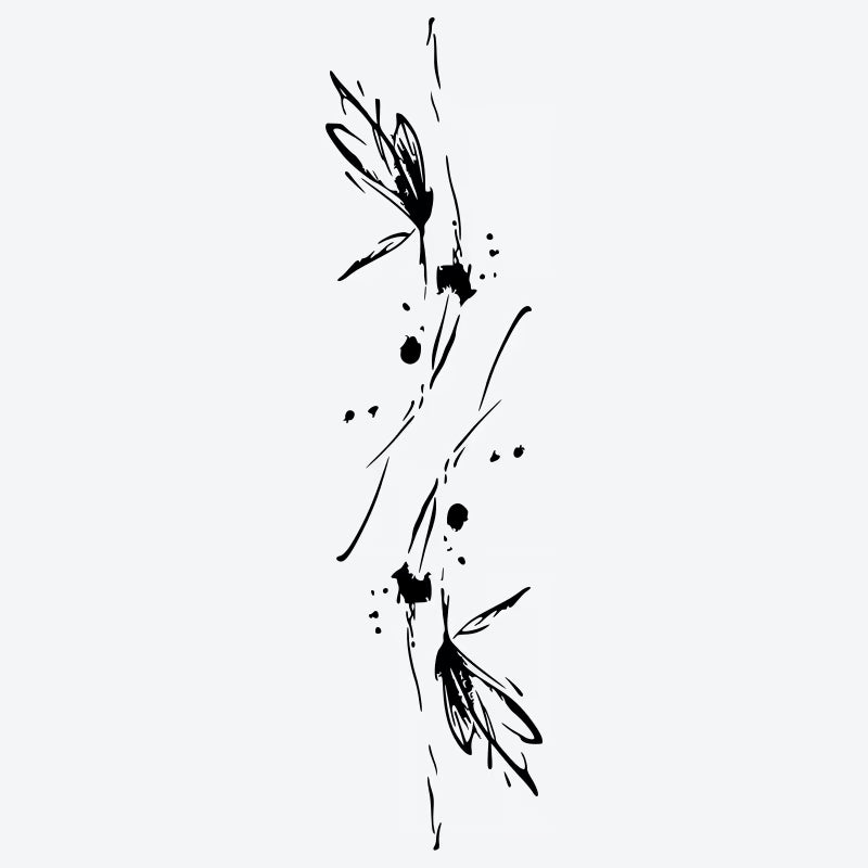 Floral Ink Splash Tattoo