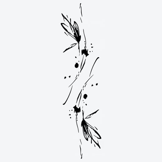 Floral Ink Splash Tattoo