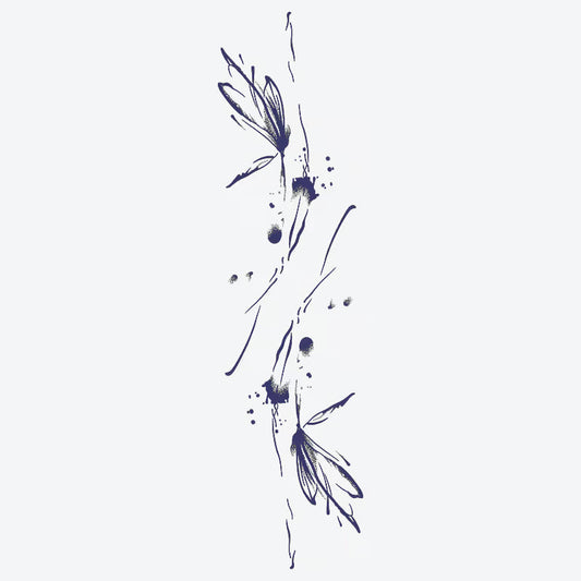 Floral Ink Splash Tattoo