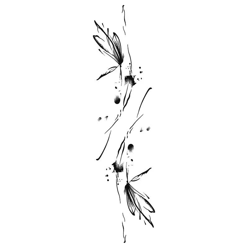 Floral Ink Splash Tattoo