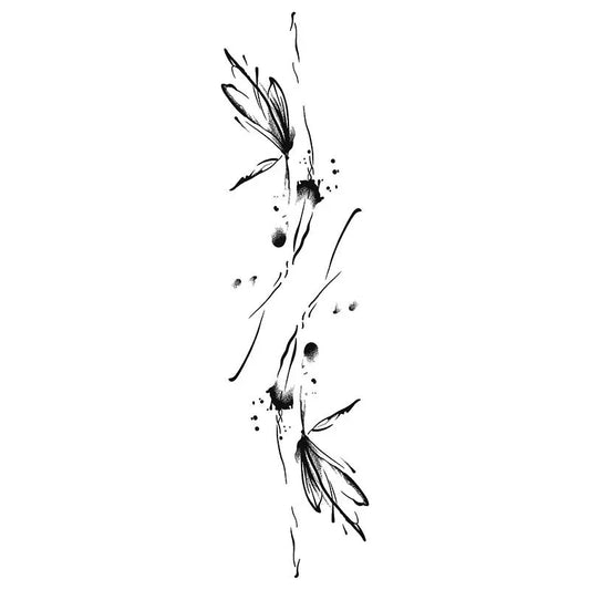 Floral Ink Splash Tattoo
