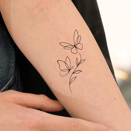 Butterflies and Leaves Tattoo