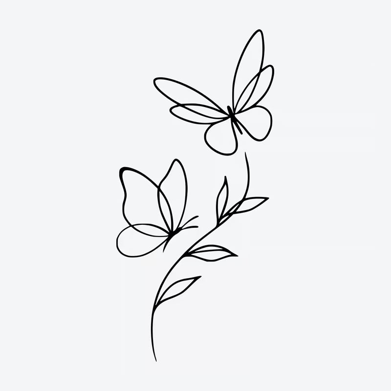 Butterflies and Leaves Tattoo