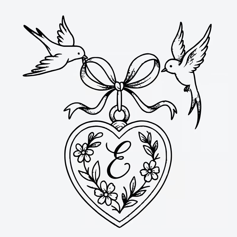 Love Birds Heart Tattoo