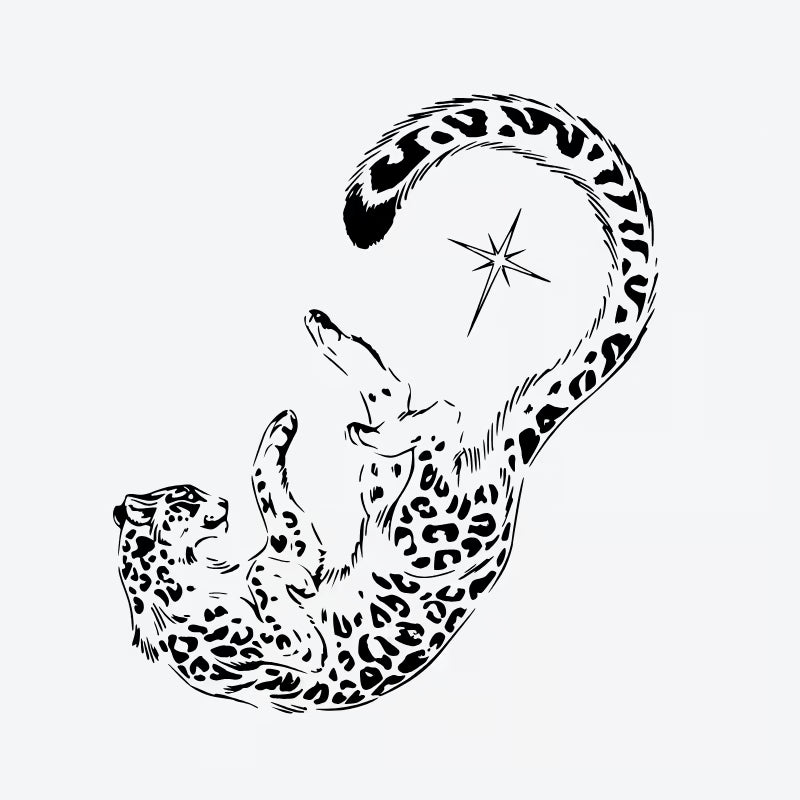 Leopard And Star Tattoo