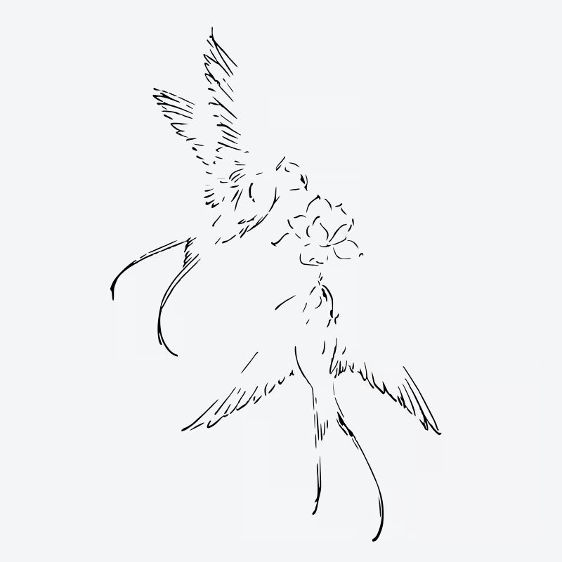 Floral Birds In Flight Tattoo
