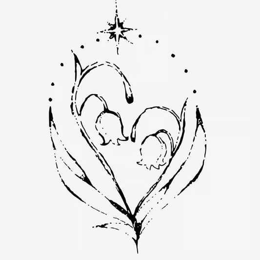 Floral Heart With Star Tattoo