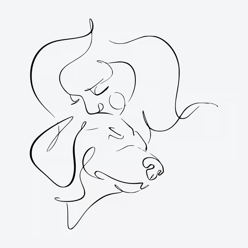 Love Between Girl And Dog Tattoo