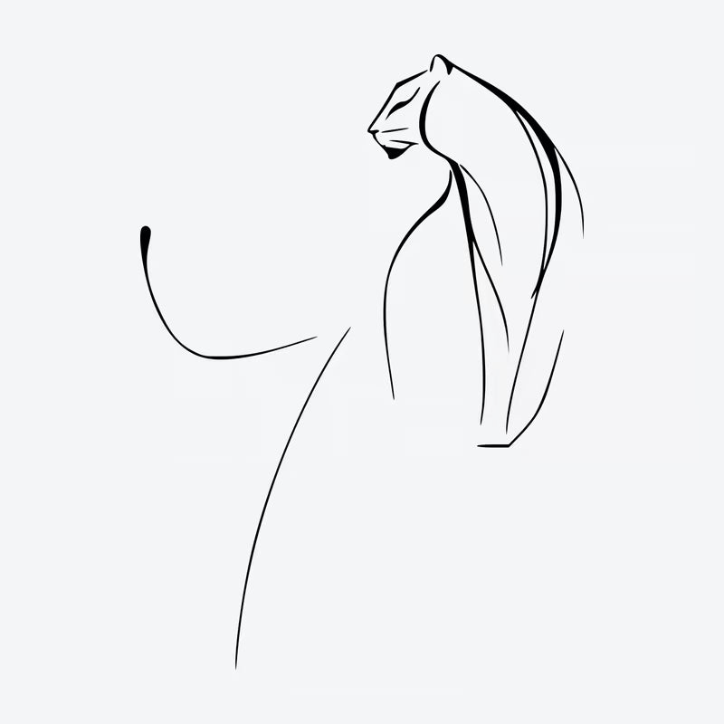 Elegant Lion Outline Tattoo
